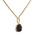 Gold-Plated Necklace with a Pendant of Carved Wooden Lips from the Kembali Collection KEN52-1