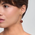 Gold-Plated Earrings with Carved Wooden Lips from the Kembali Collection - KEK44-1