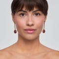 Gold-Plated Earrings with Carved Wooden Lips from the Kembali Collection - ORSKA