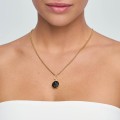Gold-Plated Necklace with a Pendant of Carved Wooden Lips from the Kembali Collection - ORSKA