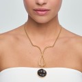 Necklace with Carved Wooden Lips from the Kembali Collection KEN68-3 - ORSKA