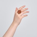 Gold-Plated Ring with Wooden Carved Lips from the Kembali Collection KEN48-3