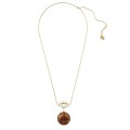 Long Gold-Plated Necklace with Carved Wooden Lips from the Kembali Collection KEN68-2 - ORSKA