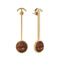 Gold-Plated Earrings with Carved Wooden Lips from the Kembali Collection
