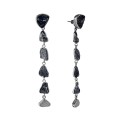 Long earrings with black tourmalines from the Aurora collection