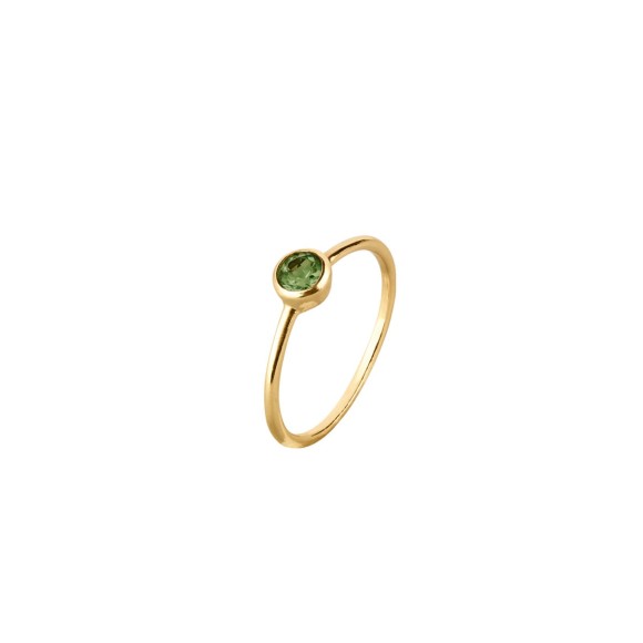 A delicate ring with green tourmaline from the Aurora collection