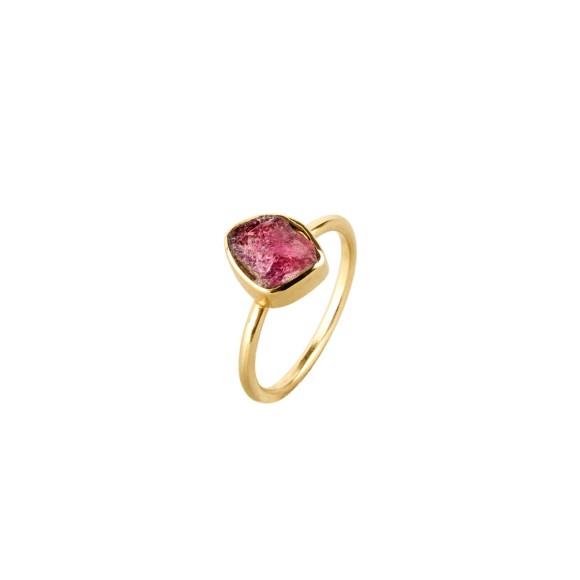 Ring with a large pink tourmaline from the Aurora collection
