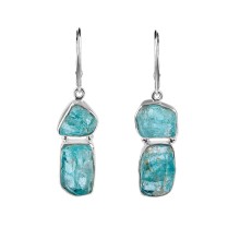 Silver earrings with blue aquamarines from the Aurora collection