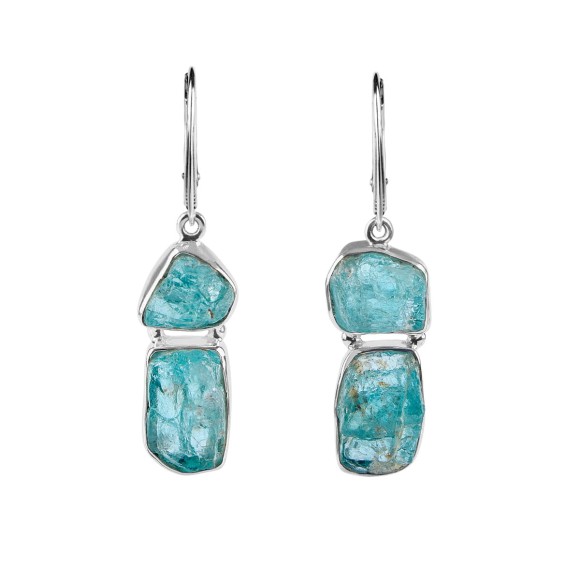 Silver earrings with aquamarines from the Aurora collection
