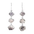 Silver earrings with natural crystals
