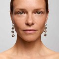 Silver, hanging earrings with natural crystals from the Aurora collection