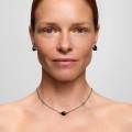 Silver necklace with a black pendant - ORSKA jewelry