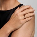 Gold-plated ring with black onyx - ORSKA jewelry