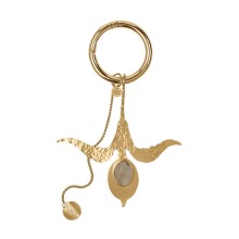 Artistic keychain with ceramic iris-shaped pendant from the Monumental collection