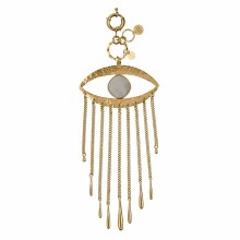 Keychain with eye-shaped ceramic pendant from the Monumental collection