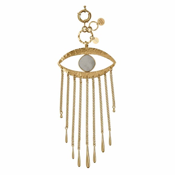 Keychain with eye-shaped ceramic pendant from the Monumental collection