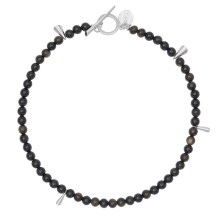 Golden obsidian necklace with silver pendants from the Guatemala Collection
