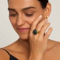 Ring with a round green jade from the Guatemala collection – ORSKA jewelry