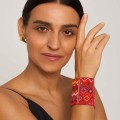 Red fabric bracelet – cuff from the Guatemala collection – ORSKA