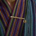 Gold-plated brooch for the kimono – ORSKA blue MAXI kimono
