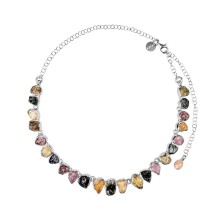 Silver necklace with tourmalines from the Aurora collection