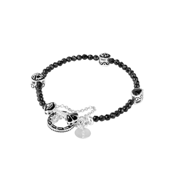 Bransoletka z onyksów z ozdobnym zapięciem na skobel z kolekcji Minakari