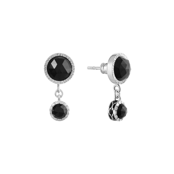 Silver, hanging earrings from the Minakari collection