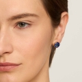 Gold-plated earring with blue enamel Minakari ORSKA