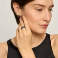Gold-plated wedding ring with green and blue enamel - Minakari ORSKA