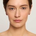 Small, gold-plated flower earrings with black enamel - Minakari ORSKA jewelry