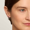 Hanging earrings with navy blue enamel and blue stones from the Minkari collection - ORSKA jewelry