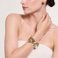 Chain bracelet with gold and silver pendants and crystals from the Rundo collection - ORSKA