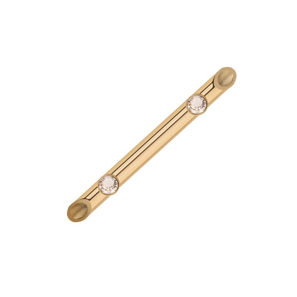 Ręcznie robiony, złoty pin z kryształkiem Swarovski marki ORSKA biżuteria INB22