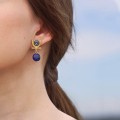 Handmade artistic earrings from the Gelato collection with lapis lazuli - GEK31-2 - ORSKA jewelry