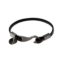 Bracelet on a black strap from the Revolt collection