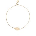 Short necklace with a brass fern leaf pendant from the Nefro collection NEN28-2 ORSKA jewelry
