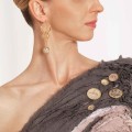 Long elegant earrings with peony from the Tattoo collection by ORSKA jewelry