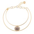 TTN72-2 Round necklace with a peony from the Tattoo collection by ORSKA jewelry