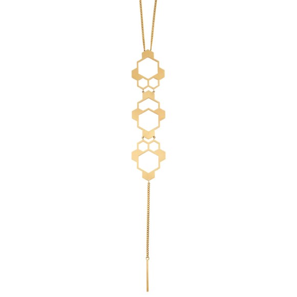 Artistic, gold necklace from the Apis collection - Orska jewelry