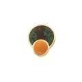 Small earring with amber and recycled plastic, handmade, ORSKA jewelry brand