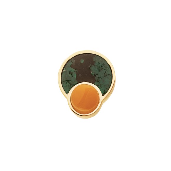 Small earring with amber and recycled plastic, handmade, ORSKA jewelry brand