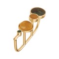Artistic ring with amber and colored stones made of recycled plastic by ORSKA jewelry brand