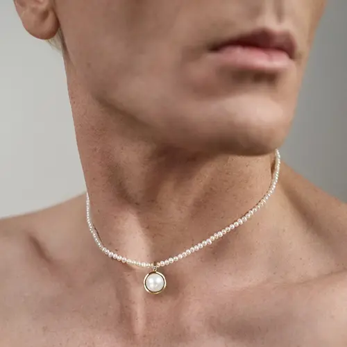 Silver, pearl choker by ORSKA