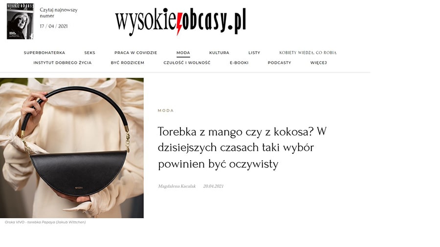 Wysokie Obcasy: Torebka z mango czy z kokosa? W dzisiejszych czasach taki wybór powinien być oczywisty
